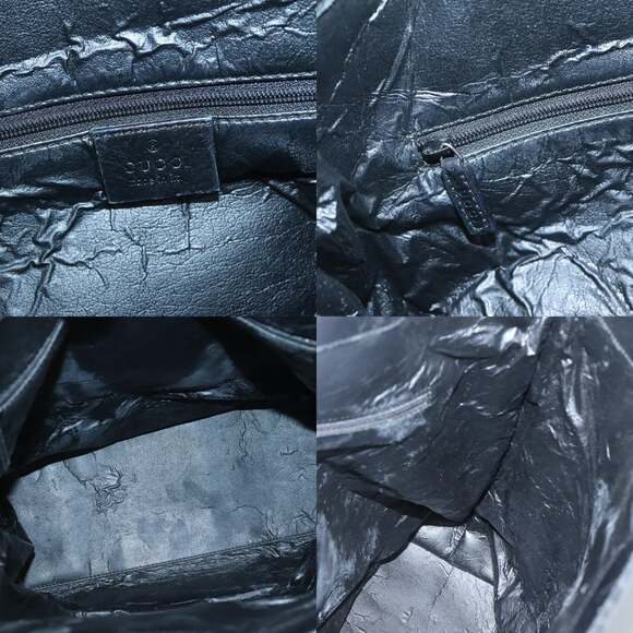 GUCCI GG Canvas Sherry Line Hand Bag Black Silver 002 002 - Picture 11 of 12